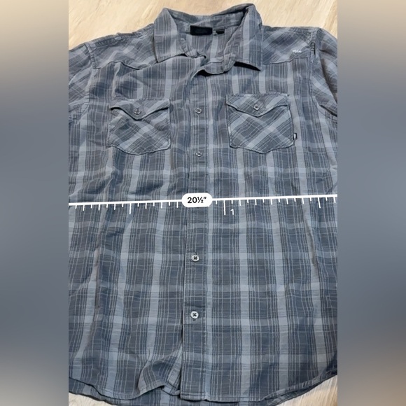 Vans Long Sleeve Flannel Plaid Dark Gray Button Down Size Large - Picture 6 of 6